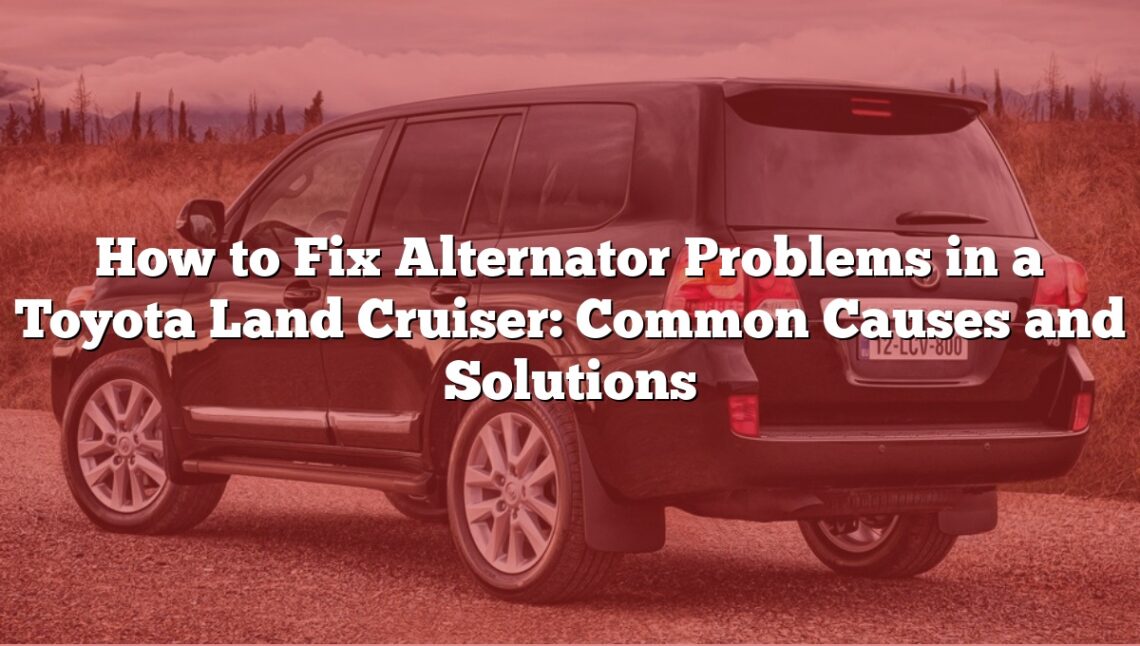 How to Fix Alternator Problems in a Toyota Land Cruiser: Common Causes and Solutions