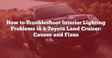 How to Troubleshoot Interior Lighting Problems in a Toyota Land Cruiser: Causes and Fixes