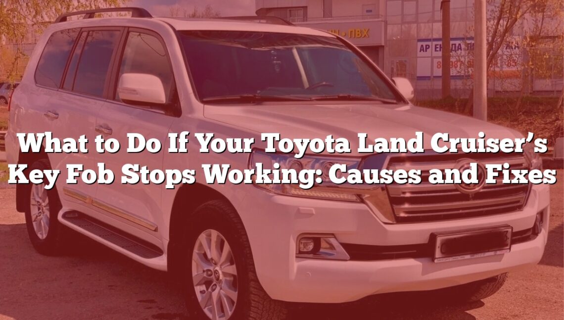 What to Do If Your Toyota Land Cruiser’s Key Fob Stops Working: Causes and Fixes